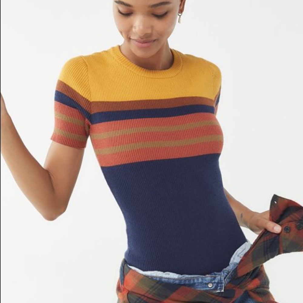 UO Out From Under Striped Sweater Bodysuit